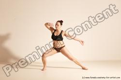 Underwear Martial art Woman White Moving poses Average long colored Dynamic poses Academic